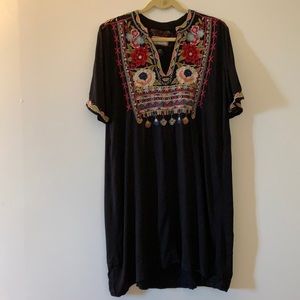 NWT Johnny Was Embroidered T-shirt Dress
